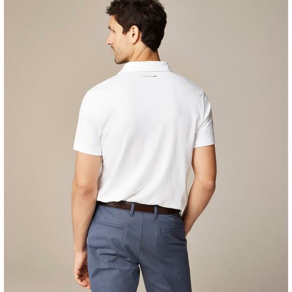 J.Crew Performance Polo Shirt Mens M White Pullover Coolmax Short Sleeve Stretch - Picture 2 of 8